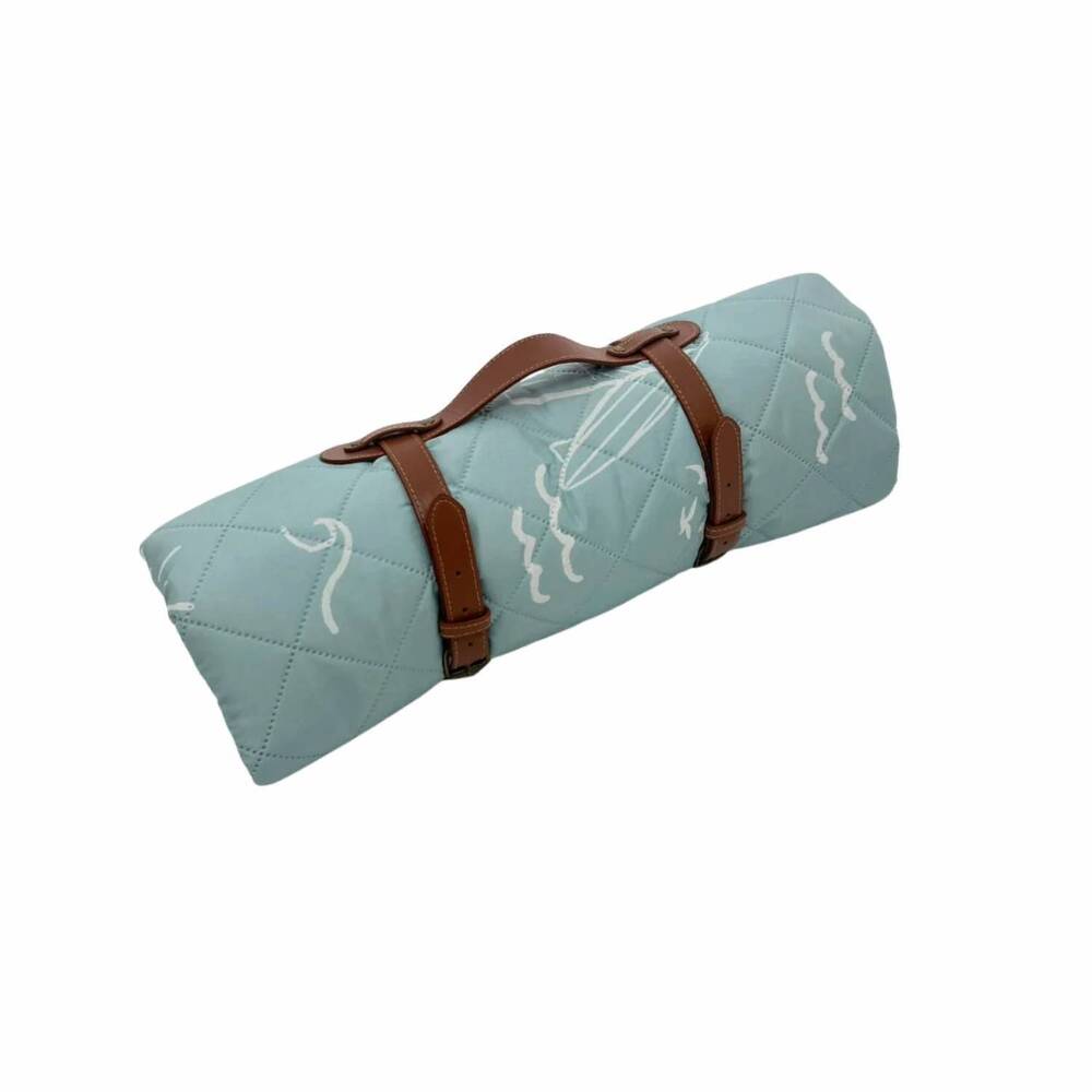NEW SWEET P BABY CO surfer quilted water resistant beach mat in sage green